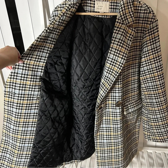 a new day Plaid Blazer - Black, White, Tan - Picture 6 of 6